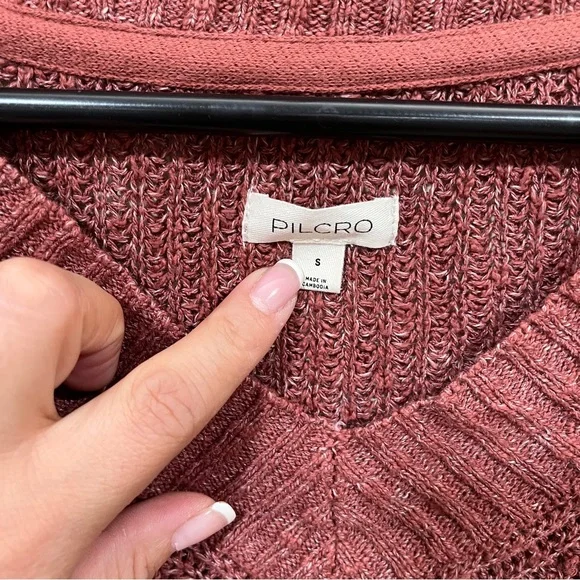 NWT Anthropologie PILCRO Slouchy V-Neck Sweater - Brown size small - Picture 5 of 11